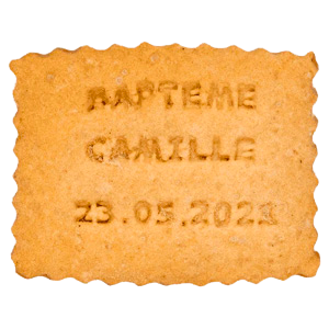 Petite beurre personnalisé pour un baptême - Nom et date