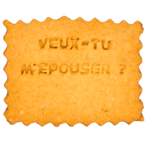 Petit beurre personnalisé pour une demande en mariage - Veux tu m'épouser