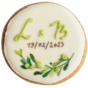 biscuit glacé personnalisé pour souvenir de mariage